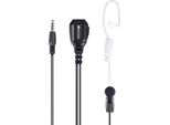 Auricolare Professionale Midland MA31 777 Pro Con Auricolare Trasparente Pneumatico """Invisibile"""", Microfono Da Bavero E Cavo Spiralato, Presa 1 Pin Per Midland 777 Pro, Funzione Vox/Ptt"
