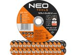 Neo Tools Dischi Da Taglio Ø 125 X 1,0 Mm X 22,23 Mm 25 Pezzi | Inox E Acciaio - Metallo Acciaio Inox - Disco Flessibile Per Smerigliatrice Angolare - Disco Da Smerigliatura