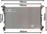 Van Wezel 17012706 Radiatore Acqua Radiatore Motore Per Fiat Tipo Estate (356) Tipo Hatchback (356) Tipo Notchback (356)