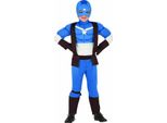 Supereroe Avventura Capitano Costume Carnevale Comico Blu Bianco Stella Eroe Casco Imbottito Costume Bambini Fantasia Viaggio Dell'eroe Avventura, Taglia: 140/146 Colore: Blu