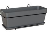 Artevasi© Capri Fioriera Antracite Set 50 Cm - Plastica E Metallo