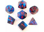 Chessex Chessex Gemini Black-Starlight/Red Polydice Cube Set 7 Pezzi
