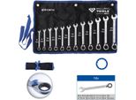 Brilliant Tools Set Di Chiavi Ad Anello A Cricchetto 12 Pz. Reversibili 8 - 19 Mm - BT013212