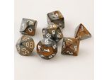 Chessex - Gemini - Set Di 7 Pezzi - Rame-Acciaio/Bianco