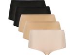 Slip A Vita Chantelle Donna 5 Pezzi - Softstretch, Senza Cuciture, Cotone, Taglia Unica Nero/Nudo/Crema 36-44