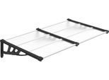 Vidaxl Tettoia Per Porta Nera E Trasparente 152,5X90 Cm In Policarbonato
