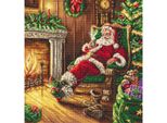 Set Per Punto Croce Letistitch "Babbo Natale Che Riposa"", Schema Contato, 40X38,5Cm"