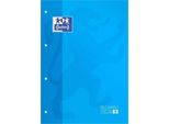 Oxford Hamelin Refill Adesivo Rilegato Griglia Fogli A4+ 80 Fogli Griglia 5X5 Copertina Morbida Con 4 Fori Blu Blu Taglia Unica