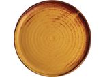 Piatto Rotondo Olympia Canvas Con Bordo Stretto Terra Di Siena Ruggine 26,5 Cm