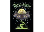 Rick And Morty - Coperta, In Pile, "Astronave"" AG2433 (150 Cm X 100 Cm) (Nero/Verde/Viola)"