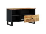 Mobile Tv 80X33X46 Cm In Legno Massiccio Di Mango E Materiale A Base Di Legno