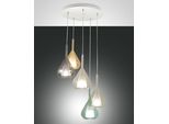 Lampadario A Sospensione Lila A Led In Metallo E Vetro Borosilicato 3481-49-362 Fabas Luce