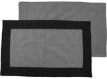 Home Elements Copriletto Con Bordo, Cotone Riciclato, 30 X 50 Cm, Grigio Chiaro + Grigio Scuro