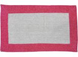 Home Elements Copriletto Con Bordo, Cotone Riciclato, 30 X 50 Cm, Beige + Rosso
