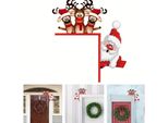 1 Pezzo Babbo Natale E Renna, Cartello Natalizio Per Porta, Scultura In Legno Per Soggiorno, Camera Da Letto, Decorazione Della Casa, Diritti, Legno