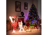 Costway Cane Led Con Slitta E Pacchetti Regalo, Decorazione Natalizia Con 170 Led Caldi, Figura Natalizia, Decorazione Natalizia, Illuminazione Natalizia