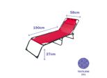 Marbueno Sedia A Sdraio Pieghevole In Acciaio Con Cuscino Per Giardino E Piscina 190X58X27 Cm Verde 10002 - Verde