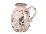 Caraffa Decorativa Clayre & Eef 17X13X18 Cm Fiori Di Vetroceramica Rosa Beige
