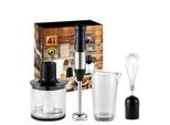 Frullatore Manuale Da Cucina, Potenza 1000W, Versatilità 4 In 1, Acciaio Inox, 4 In 1, Spina Ue