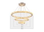 Lampada A Sospensione, Design Ad Anelli Di Cristallo, Tecnologia Led Dimmerabile, Anelli 20X40X60Cm, Telecomando Dimmerabile