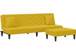 Vidaxl Set Divano 2 Pezzi Con Cuscini In Velluto Giallo
