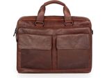 Spikes & Sparrow Pelle Borsa Da Ufficio Borsa A Tracolla Con Scomparto Per Laptop Robert Business Bag Dark Brown Marrone Scuro