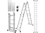 Tolletour Scala Multiuso 7In1 - Scala Articolata In Alluminio - Scala Pieghevole E A Gradini - Antiscivolo (4X4 Pioli)