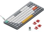 Nuphy Air75 V2 Tastiera Meccanica Sottile Senza Fili, Qwerty Usa, Bluetooth 5.1 / 2.4 Ghz, Interruttore Cowberry Grigio Lunare