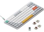 Nuphy Air75 V2 Tastiera Meccanica Sottile Senza Fili, Led Rgb, Qwerty Us, Bianco Ionico, Interruttore Marrone