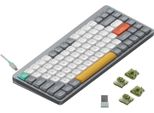 Nuphy Air75 V2 Tastiera Meccanica Sottile Senza Fili, Led Rgb, Qwerty Us, Grigio Lunare, Interruttore Moss