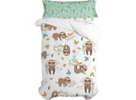 Set Copripiumino Happyfriday Moshi Moshi Happy Sloth Colorato Materasso Singolo 2 Pezzi