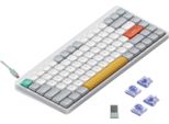 Tastiera Meccanica Sottile Senza Fili Nuphy Air75 V2, Led Rgb, Qwerty Us, Bianco Ionico, Interruttore Wisteria