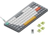 Tastiera Meccanica Sottile Senza Fili Nuphy Air75 V2, Led Rgb, Qwerty Us, Grigio Lunare, Interruttore Aloe