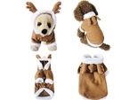 Cane Gatto Costume Di Natale, Divertente Animale Domestico Alce Cosplay Vestito, Cucciolo Abiti In Pile, Felpa Con Cappuccio Caldo, Abbigliamento Di Natale, Abbigliamento - S