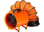 Ventilatore Da Costruzione 195-W-AC Ventilatore Da Costruzione Motorizzato 2900 Giri/Min Ventilatore Da Costruzione 504 L/S (1070 Cfm) - Ventilatore Assiale Con Tubo Flessibile Da 8 M - Ventilatore Assiale Con Livello Di Rumorosità Di 79 Db - Ventilatore Industriale