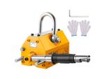 Magnete Per Gru Magnete Di Sollevamento - 10 Pz. Sollevatore A Forca Manuale - 300 Kg Di Capacità Di Sollevamento, 750 Kg Di Forza Di Trazione - Da 40 A 80 ℃, Strumento Magnetico Di Sollevamento Al Neodimio In Giallo