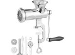 Tritacarne Manuale In Acciaio Inox - 304 - Piastre Di Taglio Da 5 E 8 Mm - Tritacarne Manuale Con Tubo Per Salsicce - Per Carne, Verdure E Salsicce - Argento