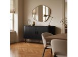 Credenza A 2 Ante In Melaminico E Acciaio 140 Cm Nero - Oviala Marius