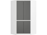 Akord Armadio Angolare 4 Ante Bianco/Grigio 100X50X180 Cm
