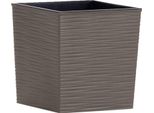 Fioriere Siena Garden Nizza Groove Grigio Effetto Scanalato, 40 X 41 Cm