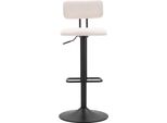 Sgabello Bar Light Bianco Cm 41X47,5X85-106,5(Seduta Cm 61-83)