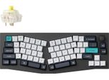 Tastiera Meccanica Senza Fili Keychron Q8 Max Qmk/Via, Hot-Swap, Rgb, Qwerty Us, Manopola, Nero Carbone, Gateron Jupiter Banana - Q8M-M4