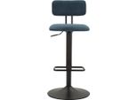 Sgabello Bar Light Navy Cm 41X47,5X85-106,5(Seduta Cm 61-83)