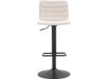 Sgabello Bar High Bianco Cm 43X49,5X85,5-107(Seduta Cm 61-82,5)