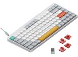 Nuphy Air75 V2 Tastiera Meccanica Sottile Senza Fili, Qwerty Usa, Bluetooth 5.1 / 2.4 Ghz, Interruttore Cowberry Bianco Ionico