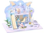 Habarri | Casa In Miniatura - Diy Casa Delle Bambole - Casa In Legno Con Mobili E Illuminazione A Led - Regalo Per Bambini - Pecora Blu