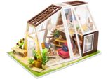 Habarri | Casa In Miniatura - Diy Casa Delle Bambole - Casa In Legno Con Mobili E Illuminazione A Led - Regalo Per Bambini - Casa Sul Lago