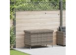 Vidaxl Cassapanca Da Giardino Con Rotelle Grigio 110X55X73 Cm Poly Rattan