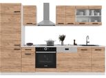 Vicco Cucina Componibile R-Line, 300 Cm Pl Rovere, Quercia Dorata/Bianco/Bianco