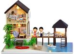Habarri | Casa In Miniatura - Diy Casa Delle Bambole - Casa In Legno Con Mobili E Illuminazione A Led - Regalo Per Bambini - Villa Alle Maldive